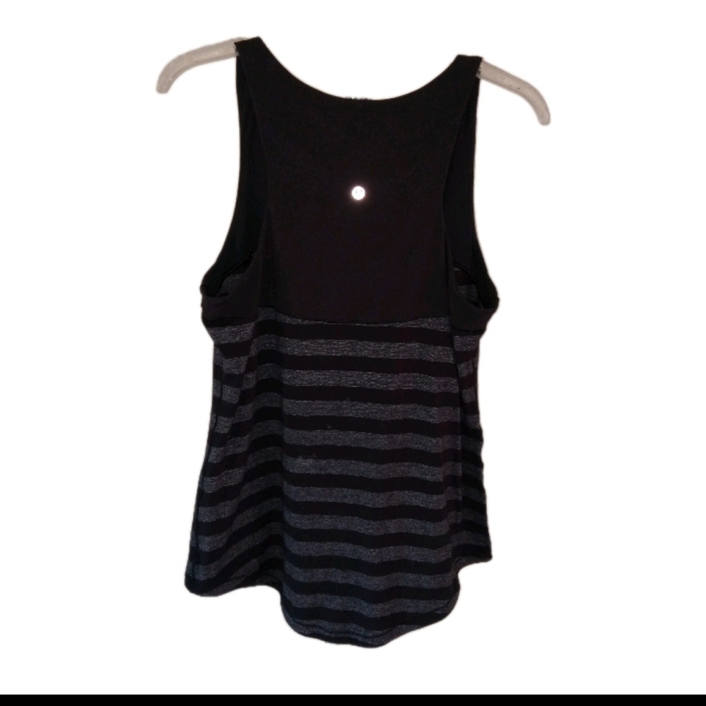 Lululemon Black/Gray Striped Tank Top Medium - Picture 2 of 4